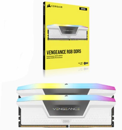 Ram desktop Corsair Vengeance RS RGB White 32GB (2x16GB) DDR5 5200Mhz (CMH32GX5M2B5200C40W)