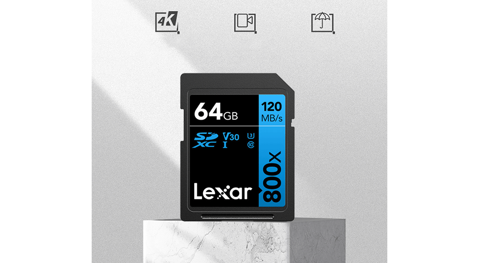 Thẻ nhớ SD Lexar Professional 800x SDXC V30 64Gb