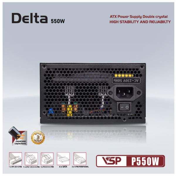 Nguồn máy tính VSP DELTA P550W