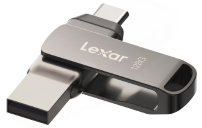 USB Lexar JumpDrive D400 OTG 128Gb USB-A và USB-C Màu ghi