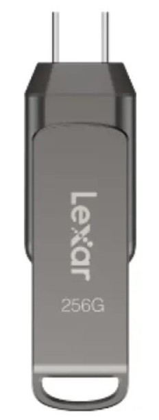 USB Lexar JumpDrive D400 OTG 256Gb USB-A và USB-C Màu ghi