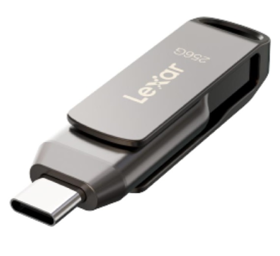 USB Lexar JumpDrive D400 OTG 256Gb USB-A và USB-C Màu ghi