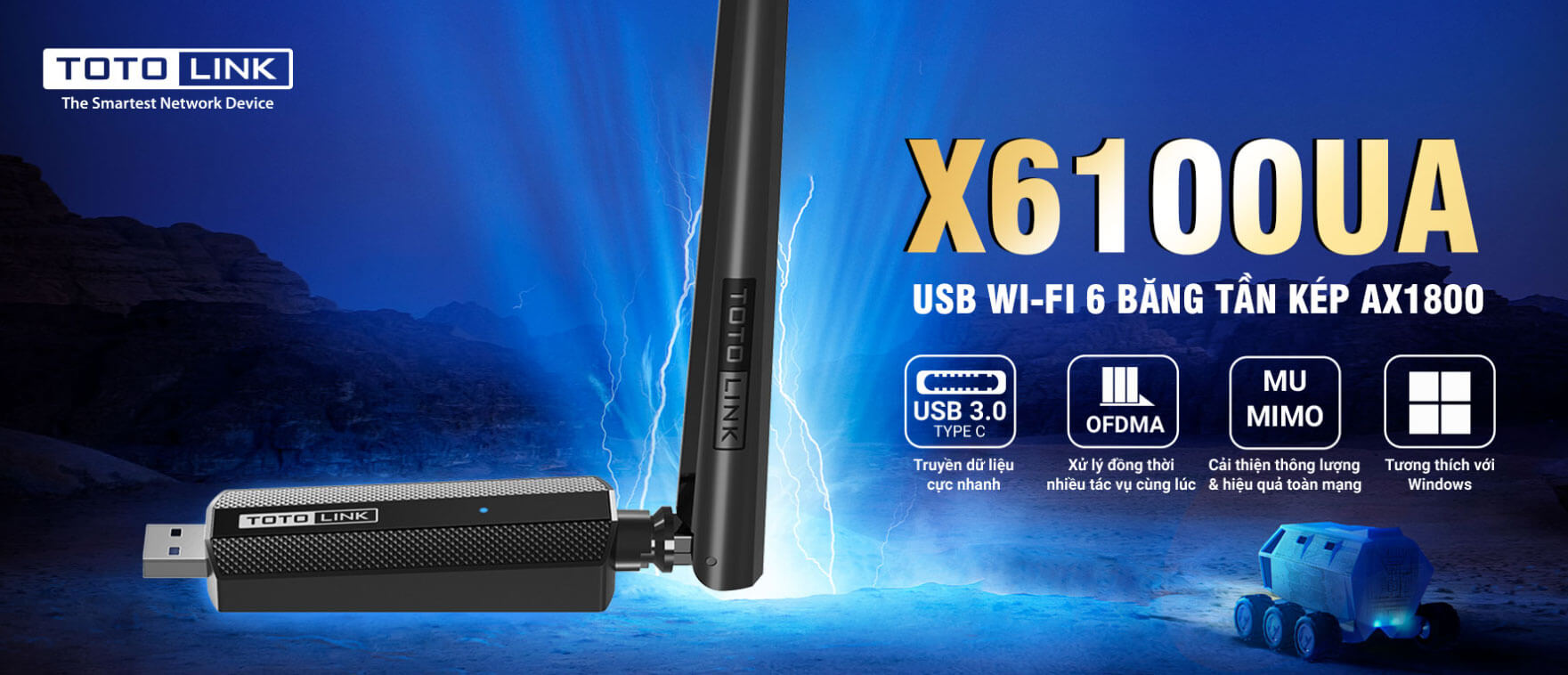 Cạc mạng không dây USB Totolink X6100UA X1800Mbps