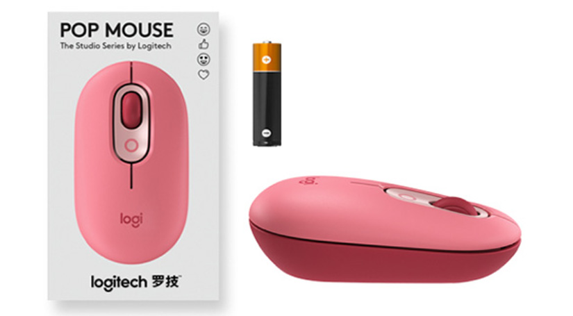 Chuột không dây Logitech POP with Emoji Màu hồng (Bluetooth, Wireless)