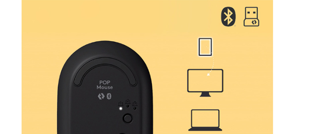 Chuột không dây Logitech POP with Emoji Màu vàng (Bluetooth, Wireless)