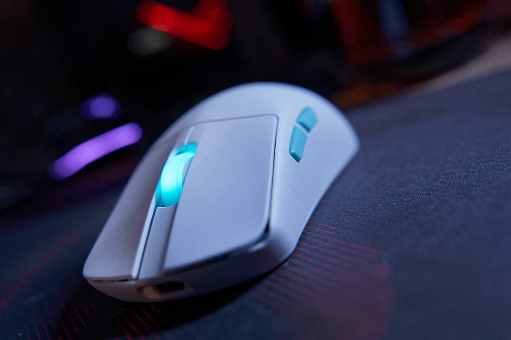 Chuột Gaming Không Dây Asus ROG Harpe Ace Aim Lab Edition White