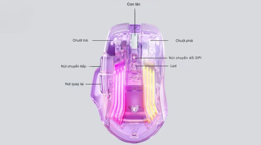 Chuột gaming không dây Aula SC518 Purple