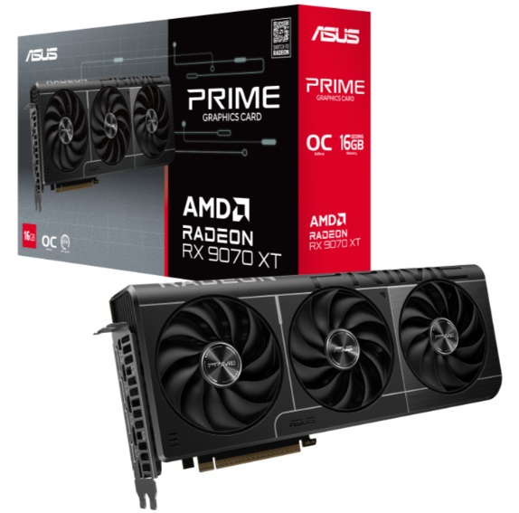 Card đồ họa Asus Prime Radeon RX 9070 XT OC Edition 16GB (GDDR6/ 256 bit)
