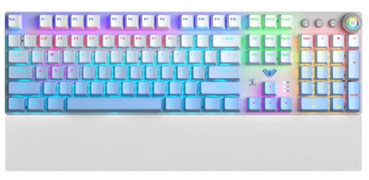 Bàn phím cơ Aula 3 MODE F2088AIR trắng xanh dương gradient Brown Switch