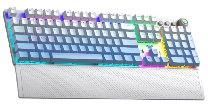Bàn phím cơ Aula 3 MODE F2088AIR trắng xanh dương gradient Brown Switch