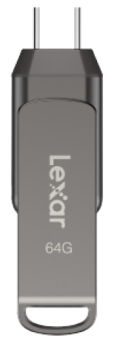 USB Lexar JumpDrive D400 OTG 64Gb USB-A và USB-C Màu ghi 