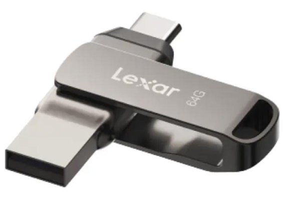 USB Lexar JumpDrive D400 OTG 64Gb USB-A và USB-C Màu ghi 