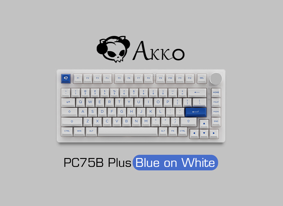 Bàn phím cơ AKKO PC75B Plus Blue on White Wireless Akko CS Jelly Pink switch