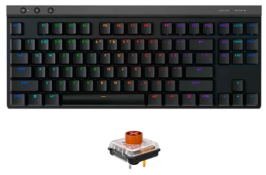 Bàn phím cơ Logitech Không dây G515 LightSpeed TKL Black Tactile switch (Bluetooth/Wireless/ LED RGB/ Đen) 