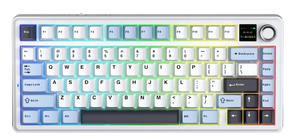 Bàn phím cơ Aula 3 MODE F75 MAX Xanh + trắng + tím đậm Reaper switch