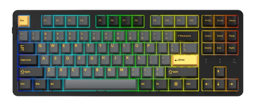 Bàn phím cơ không dây Dareu EK87 Pro Triple Mode Black Golden DareU Cloud switch