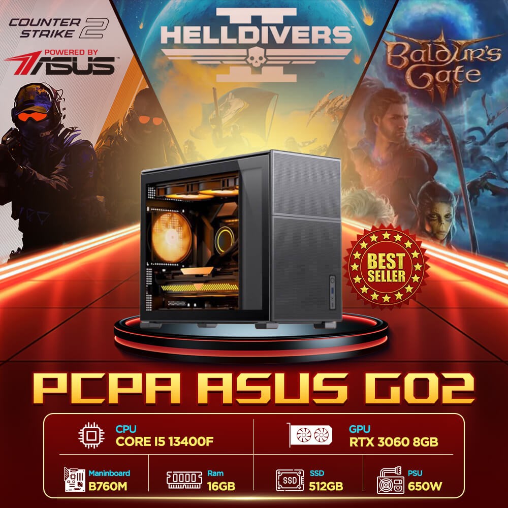 PCPA Gaming -I5/16G/RTX3060 (i5 13400F/ 16GB/ 512GB SSD/ RTX 3060 8Gb/ NoOS/ 3Y)