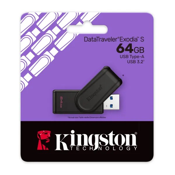 USB Kingston DTXS 64Gb USB3.2 M&agrave;u đen 