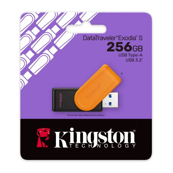USB Kingston DTXS 256Gb USB3.2 M&agrave;u đen cam 