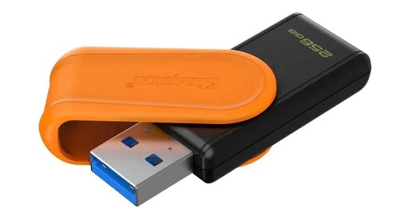 USB Kingston DTXS 256Gb USB3.2 M&agrave;u đen cam 
