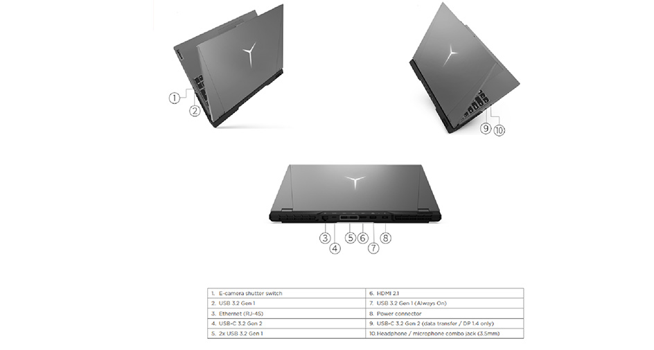 Laptop Lenovo Gaming Legion 5 Pro 16ACH6H 82JQ00S7VN ( Ryzen 7 5800H/ 16Gb/  512Gb SSD/ / RTX3060 6G/ Win11/Iron Grey/3Y)