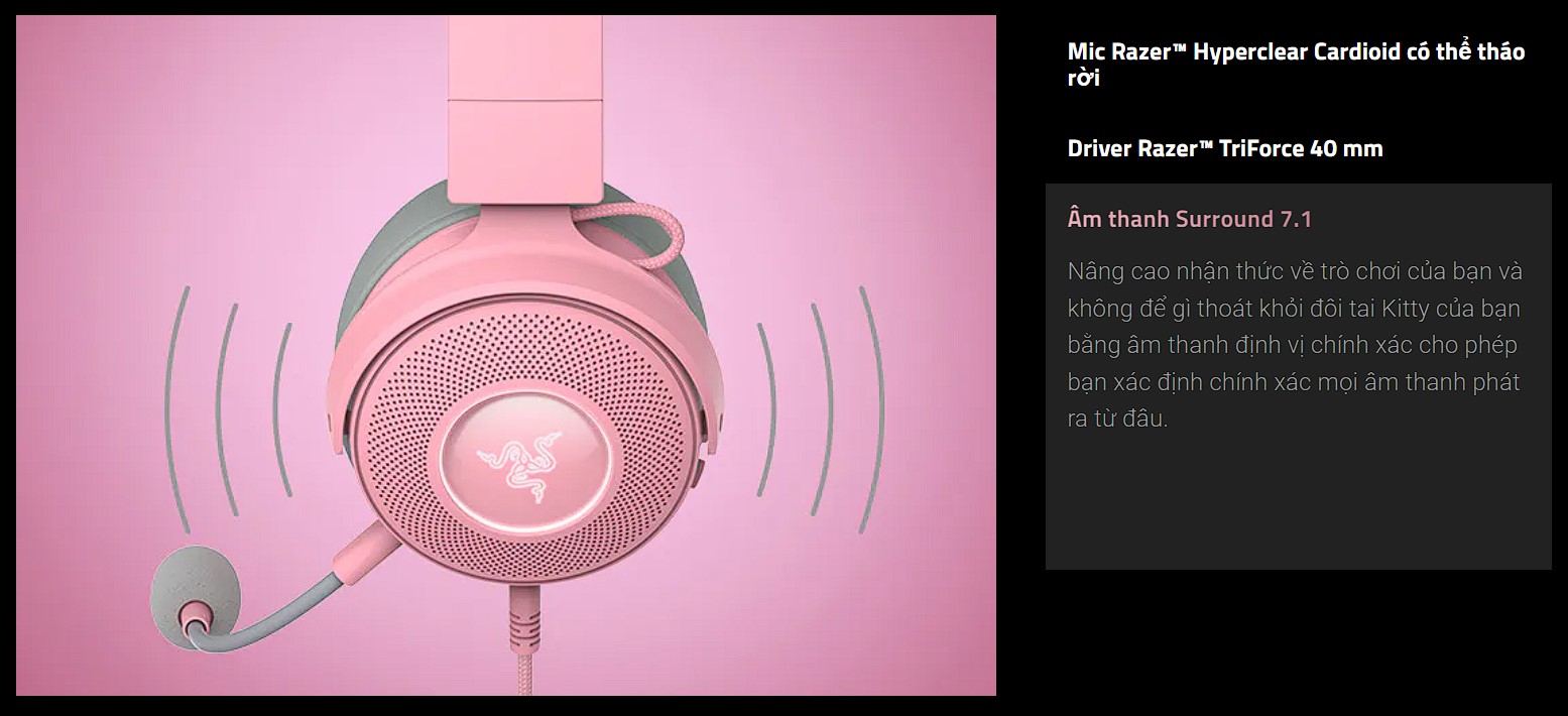 Tai nghe Razer Kraken Kitty V2 Quartz 