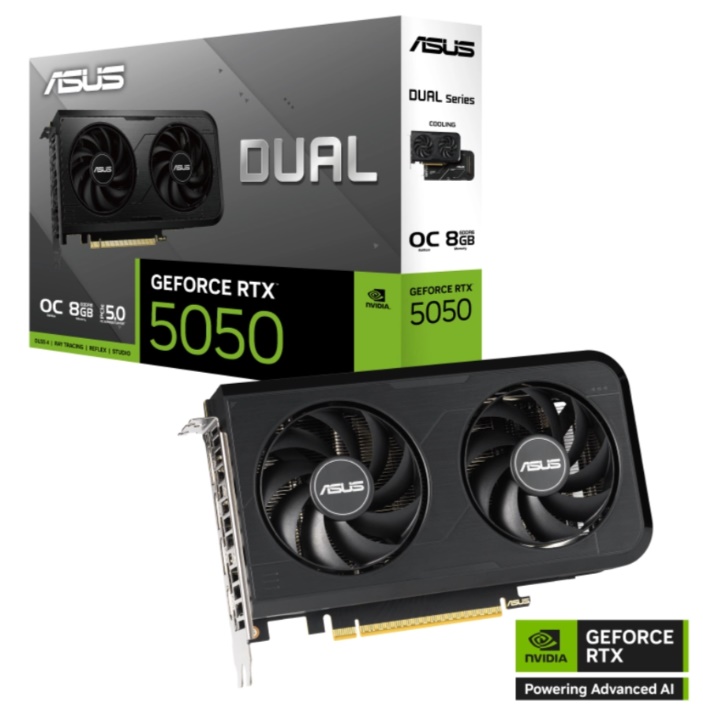 Card đồ họa Asus Dual GeForce RTX 5050 8GB GDDR6 OC Edition (GDDR6/ 128 bit) 