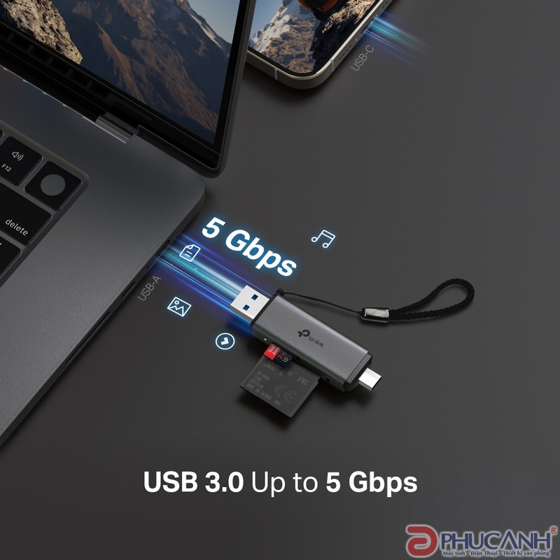 Đầu đọc thẻ TP-Link USB 3.0 Type-C&A cho thẻ SD và microSD 3.0