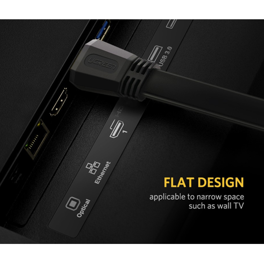 C&aacute;p HDMI 2.0 Ugreen 50821 5m (C&aacute;p dẹt, hỗ trợ 4K cao cấp)