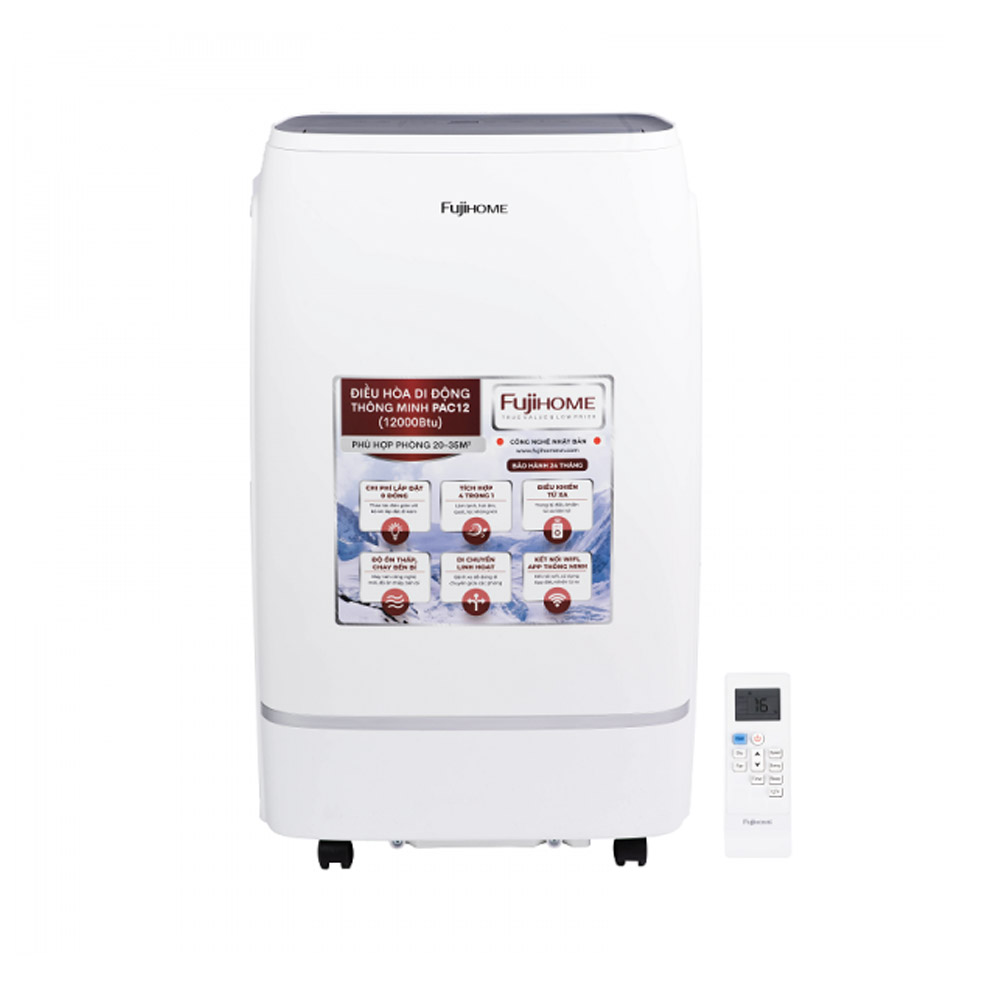 Điều h&ograve;a di động th&ocirc;ng minh FujiHome PAC12 (1 chiều/ 12000 BTU)