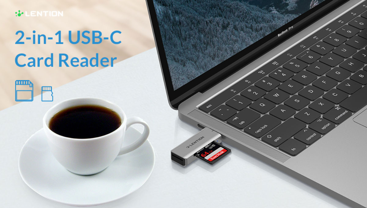 Đầu đọc thẻ Lention C7 USB-C to SD / Micro SD Card Reader