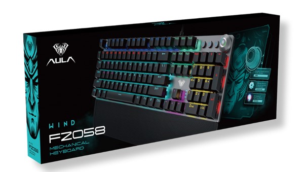 B&agrave;n ph&iacute;m cơ Aula F2058 Blue Switch (LED Rainbows/ Đen)
