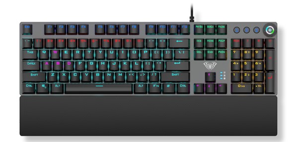 B&agrave;n ph&iacute;m cơ Aula F2058 Blue Switch (LED Rainbows/ Đen)