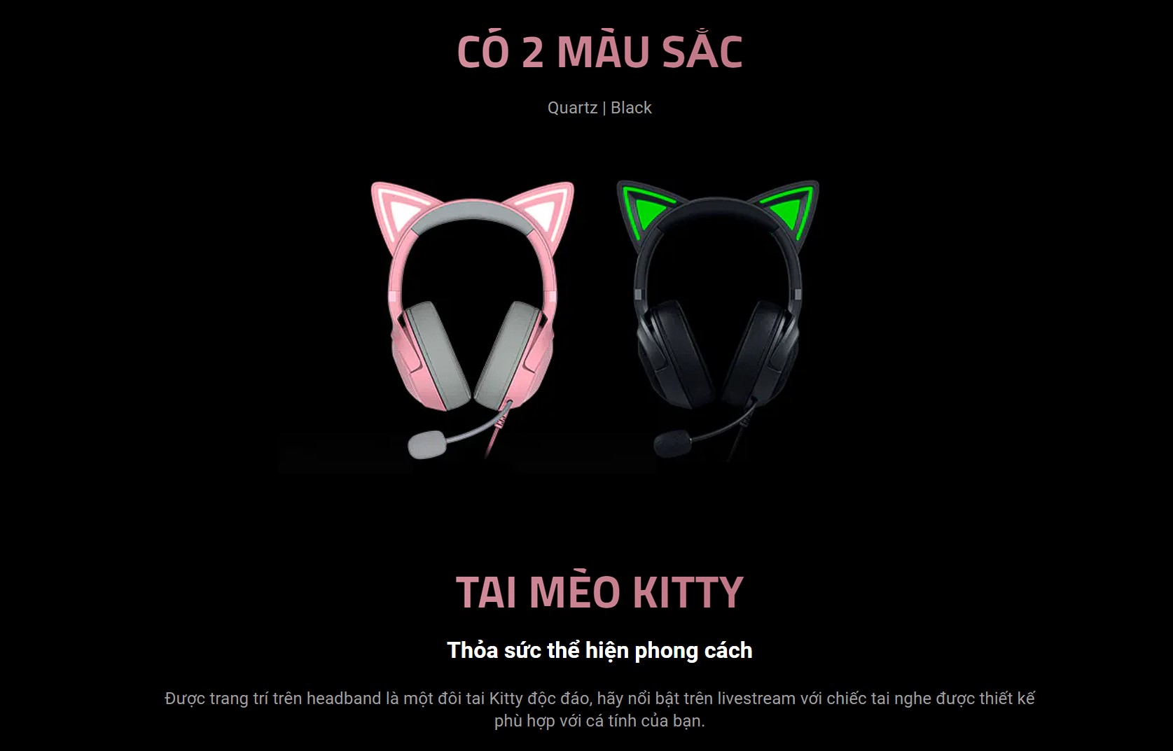 Tai nghe Razer Kraken Kitty V2 Black Gaming Headset 
