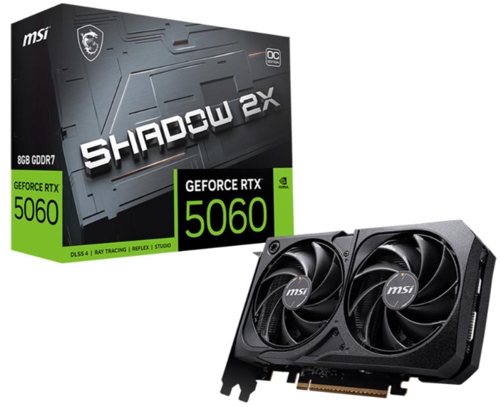 Card đồ họa MSI GeForce RTX 5060 8G SHADOW 2X OC (GDDR7/ 128 bit) 
