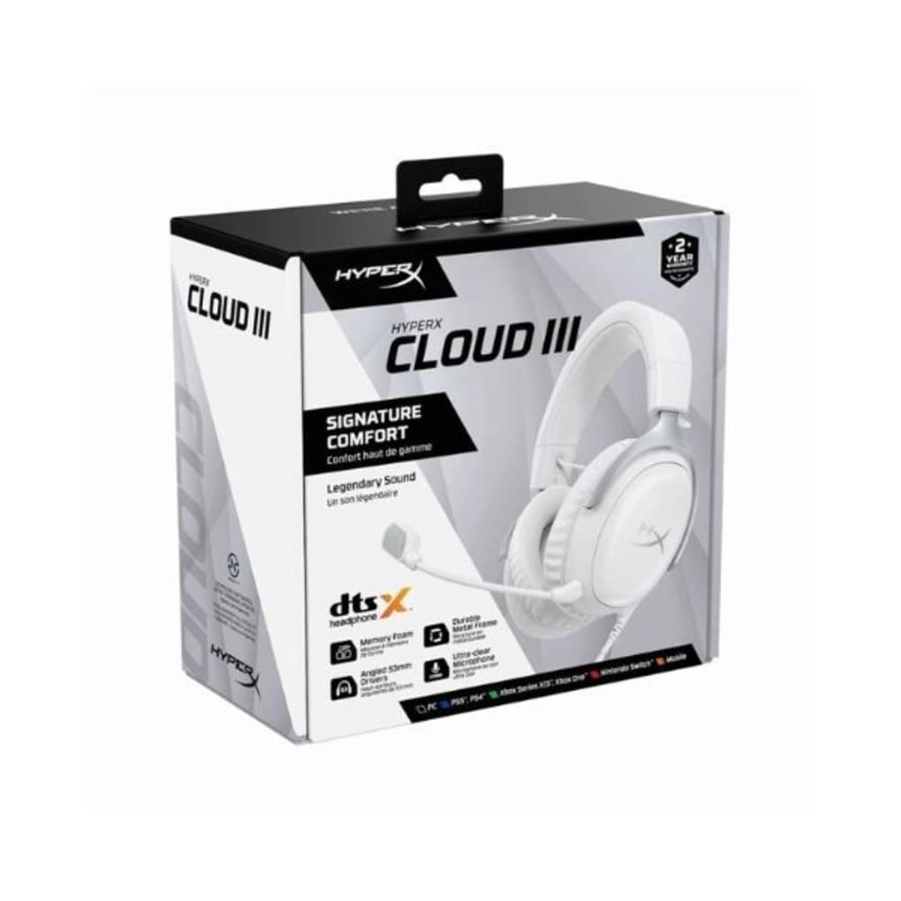 Tai nghe có dây Gaming HP HyperX Cloud III White BS7C1AA