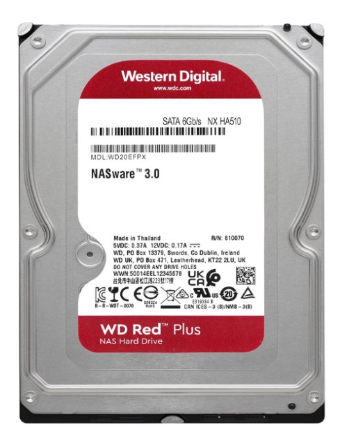 Ổ cứng nas Western Digital Red Plus 10TB WD100EFGX (3.5Inch/ 7200rpm/ 512MB/ SATA3) 