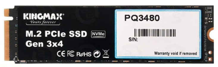 Ổ SSD Kingmax PQ3480 512Gb Lite (NVMe PCIe/ Gen3x4 M2.2280/ 3000MB/s/ 1200MB/s)