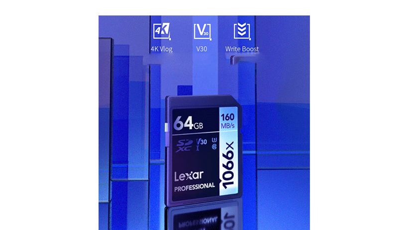 Thẻ nhớ SD Lexar Professional 1066x SDXC V30 64Gb (R/W:160/120M)