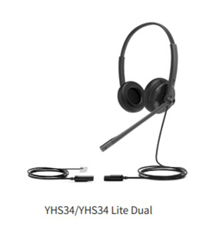 Tai nghe Yealink YHS34 Lite Dual (chuẩn RJ9, 2 tai)