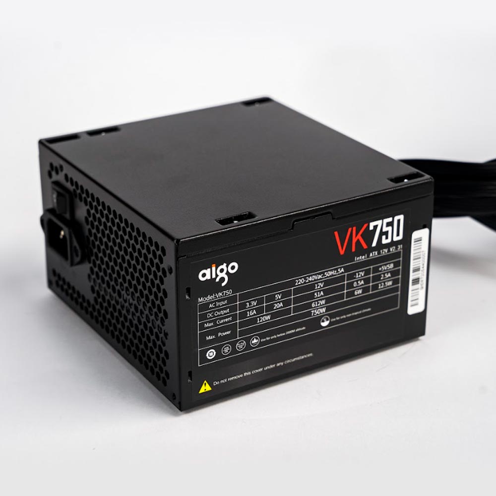 Nguồn máy tính Aigo VK750 - 750W (85 Plus/ Active PFC/ Single Rail) 