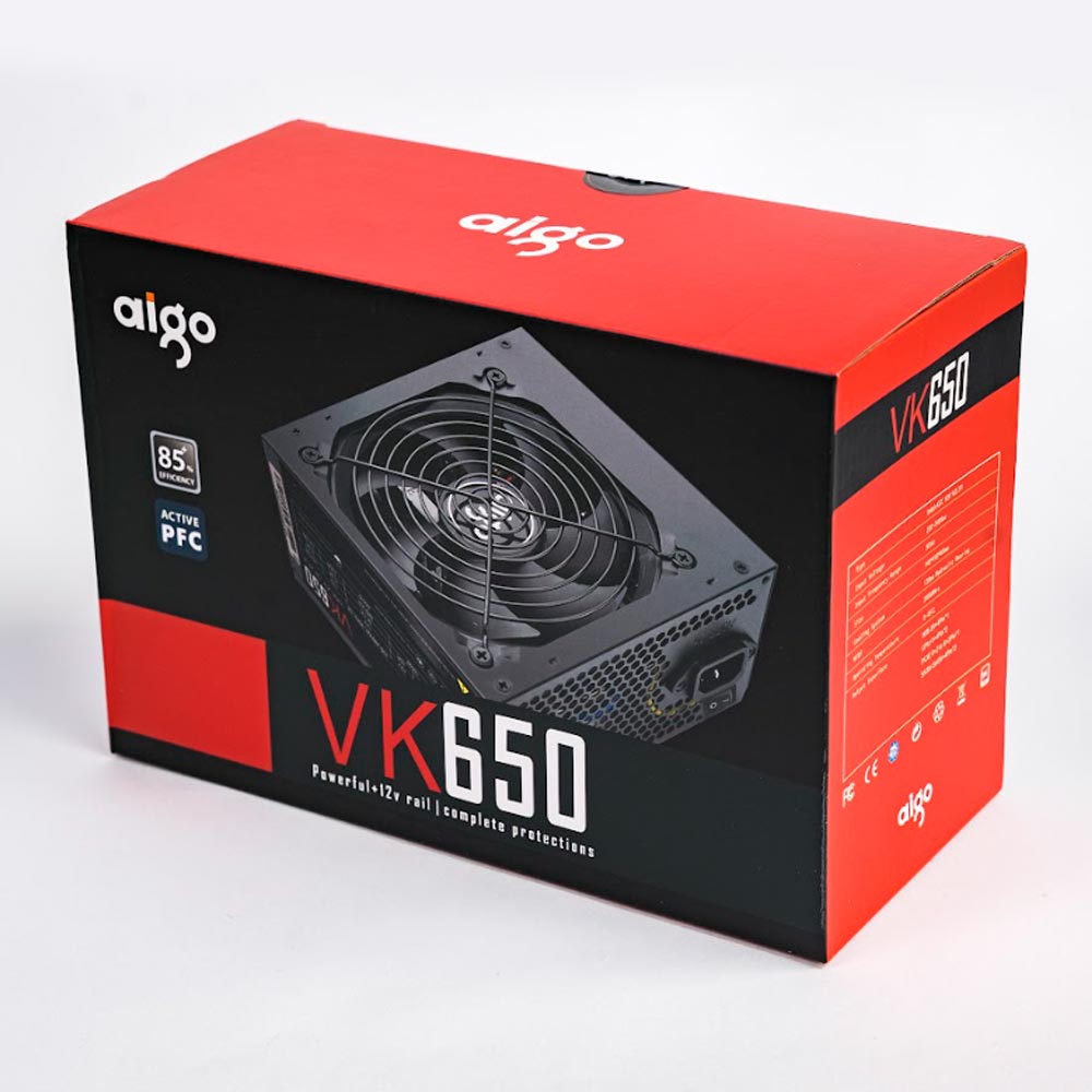Nguồn máy tính Aigo VK650 -650W (85 Plus/ ATX/ Đen) 