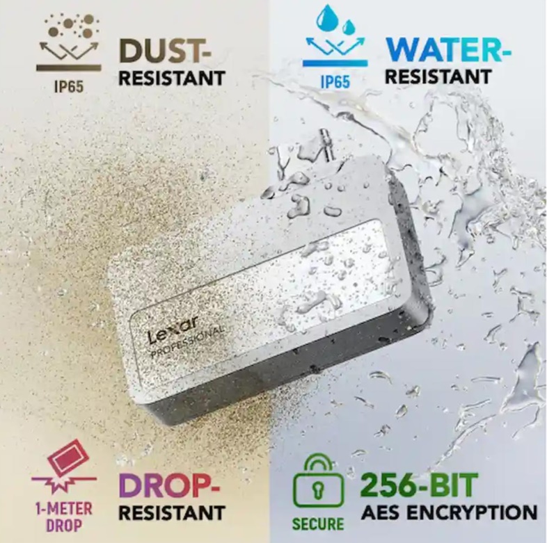 Ổ cứng di động SSD Lexar Professional Go 1TB Gen 2 LSL400X001T-RNSNG (1TB/ 1050MB/s/ 1000MB/s/ Type-C và USB3.2) 