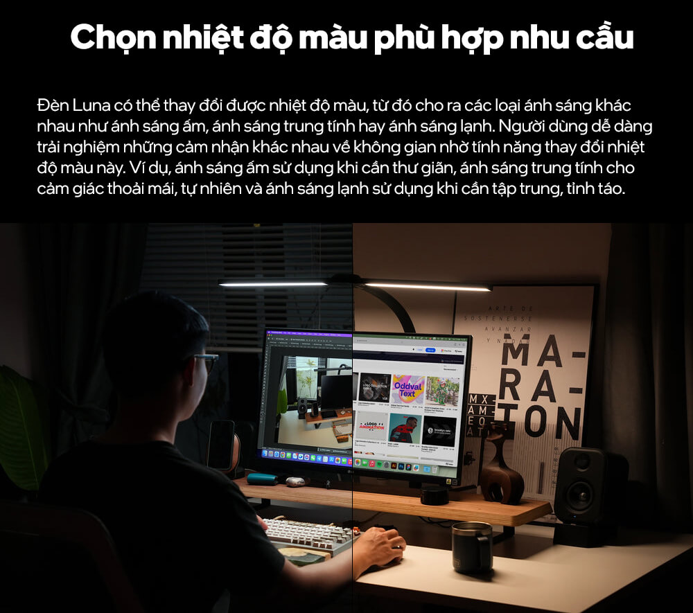 Đèn bàn led HyperWork Luna HPW-DL01-WHT