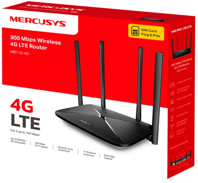 Bộ ph&aacute;t wifi 4G Mercusys MB115-4G