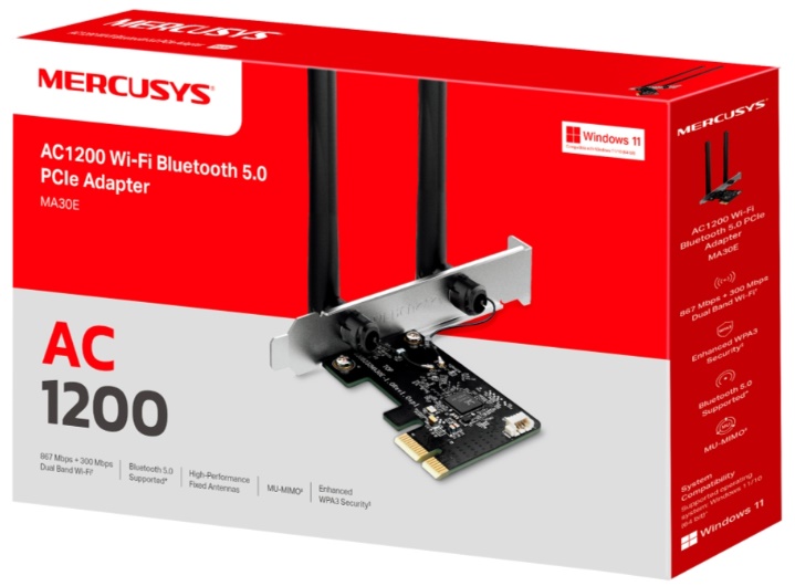 Cạc mạng không dây Mercusys PCI-E MA30E 