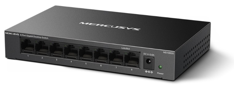 Switch Mercusys MS108GS (10/100/1000 Mbps/ 8 Cổng/ Vỏ Thép)
