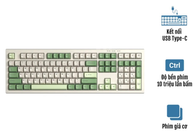 B&agrave;n ph&iacute;m Gaming Aula S102 Xanh L&aacute; Be 