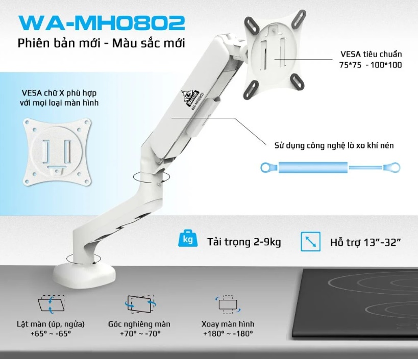 Gi&aacute; treo m&agrave;n h&igrave;nh WARRIOR WA-MH0802