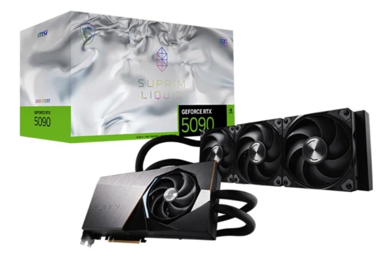 Card đồ họa MSI GeForce RTX 5090 32GB SUPRIM LIQUID SOC (GDDR7/ 512 bit) 